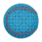 ザブルースヴィンテージブルーフラクタル万華鏡のように千変万化するパターン 野球ボール (正面左)