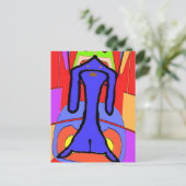 ザブルーダッシュンドキュービズム抽象芸術プリント ポストカード (スタンド正面)