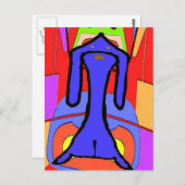 ザブルーダッシュンドキュービズム抽象芸術プリント ポストカード (正面/裏面)