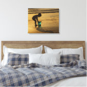 ザブルーバケットシルフットビーチキッズ キャンバスプリント (インサイチュ (寝室))