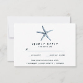 ザブルーヒトデ |ウェディングRSVPと食事会 出欠カード