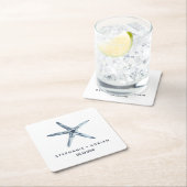 ザブルーヒトデ カスタマイズ結婚| スクエアペーパーコースター (インサイチュ)