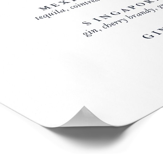 ザブルーヒトデ |シグネチャーカクテルメニューの署名 ポスター (角)