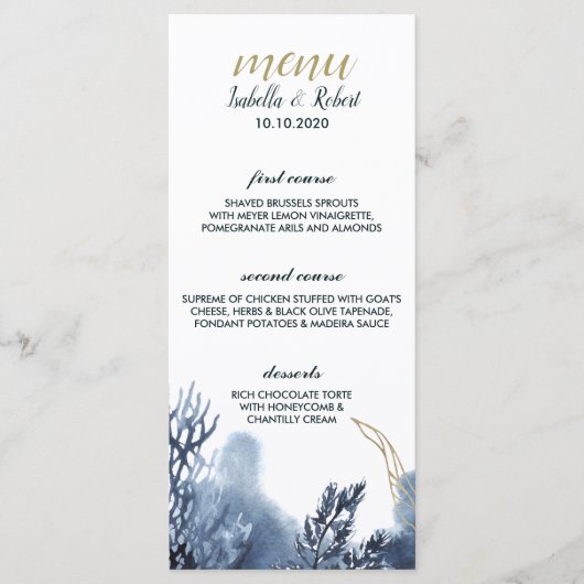 ザブルーリーフ |の航海のメ結婚ニュー メニュー (正面)