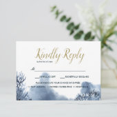 ザブルーリーフ |ウェディングRSVPと食事チョイス 出欠カード (スタンド正面)