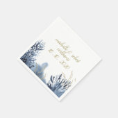 ザブルーリーフ |航海の結婚のパーソナライズされた スタンダードカクテルナプキン (角)