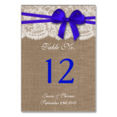 ザブルー素朴ボウ結婚コレクション テーブルナンバー (裏面)