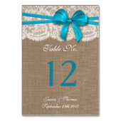 ザブルー素朴ボウ結婚コレクション テーブルナンバー (裏面)