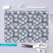 ザブルー&シルバークリスマスバルブシリーズデザイン13 薄葉紙 (クラフト)