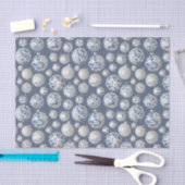 ザブルー&シルバークリスマスバルブシリーズデザイン14 薄葉紙 (クラフト)