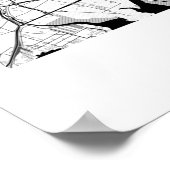 ザブロンクスニューヨークシティホモダンワイトの地図 ポスター (角)