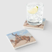 ザブロンコバスター（Frederic Remington著） ストーンコースター (横)