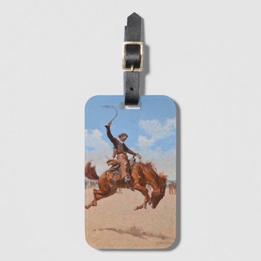 ザブロンコバスター（Frederic Remington著） ラゲッジタグ (正面縦)