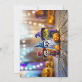 ザブークルーハロウィーンかわいい幽霊スケルトンの怪物 招待状 (裏面)