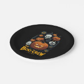 ザブークルーハロウィーンカボチャとスカル ペーパープレート (アングル)