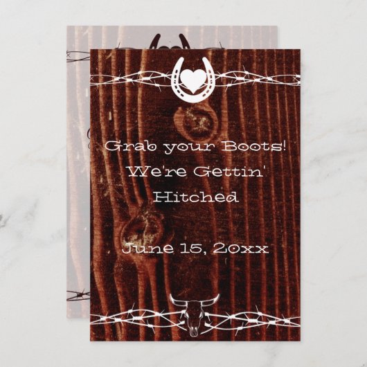ザブーツカントリーウェスタン結婚式招待状 招待状 (正面/裏面)