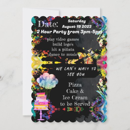 ザプクールレイスパーソナライズされた招待状 招待状 (裏面)