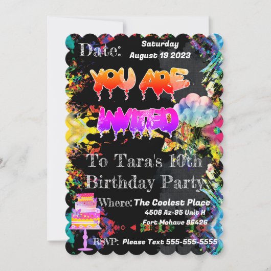 ザプクールレイスパーソナライズされた招待状 招待状 (正面)