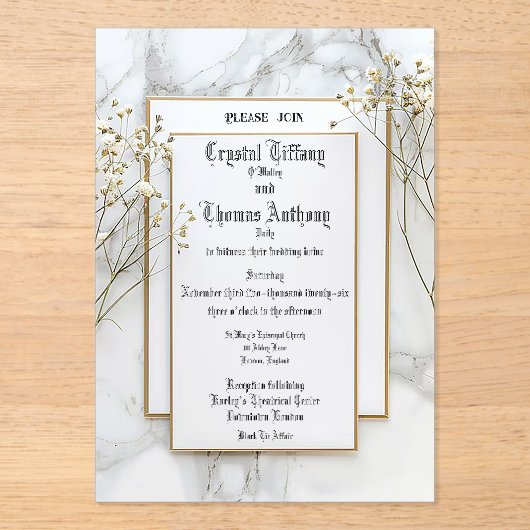 ザプリンセスネストすり曇りアクリル招待状 アクリル招待状 (正面)