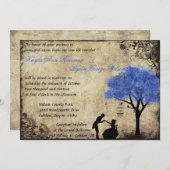 ザプロポーズヴィンテージウェディング招待状ダークブルー 招待状 (正面/裏面)