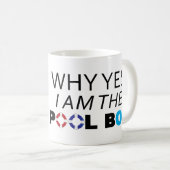 ザプールボーイアイアムYesおもしろいアムスイミング コーヒーマグカップ (正面右)