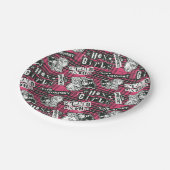 ザヘックスガールズパンクプレイドパターン ペーパープレート (アングル)