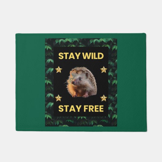 ザヘッジホッグステイワイルドステイフリー ドアマット (正面)