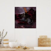 ザヘッドレスホースマンプリントアートバイムーンレイク ポスター (キッチン)