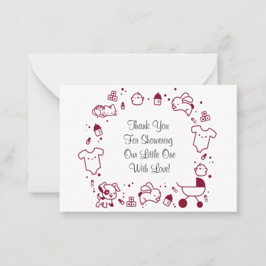 ザベビーウェアリースサンキューカード ノートカード (正面)