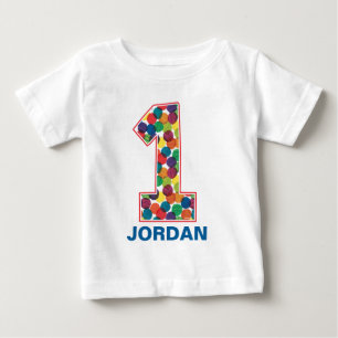 ザベリーオリーキャタピラー水玉模様1st誕生日 ベビーTシャツ