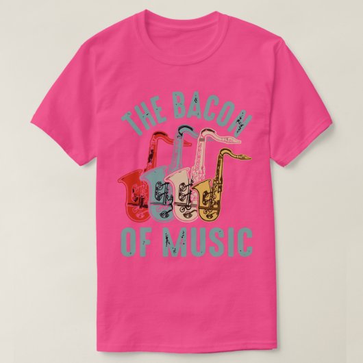 ザベーコンオブミュージックデザインサクソフォン1 Tシャツ (デザイン正面)
