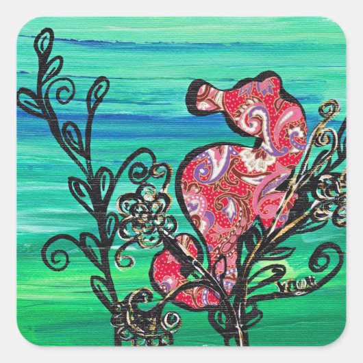 ザペイズリーシーホースのシール スクエアシール (正面)