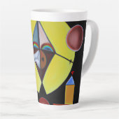 ザペスト医師 – 油絵 カフェラテマグ (右アングル)