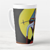 ザペスト医師 – 油絵 カフェラテマグ (左アングル)