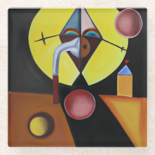 ザペスト医師 – 油絵 ガラスコースター (正面)