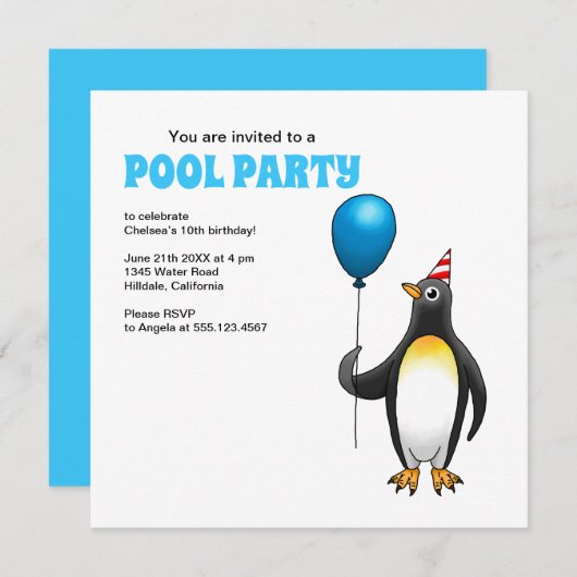 ザペンギンパーティー 招待状 (正面/裏面)