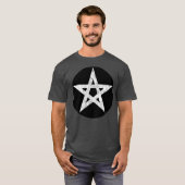 ザペンタグラム(黒の白ヴィンテージ) Tシャツ (正面フル)