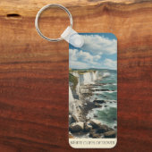 ザホワイトクリフススケッチ |ドーバー・イングランド キーホルダー (正面)