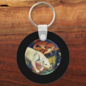 ザホワイトドッグ、ファインアートbyフランツ・マーク キーホルダー (正面)