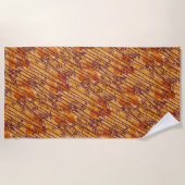 ザホワイトロータスサンセットサファリパターン ビーチタオル (正面)