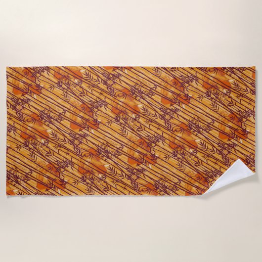 ザホワイトロータスサンセットサファリパターン ビーチタオル (正面)