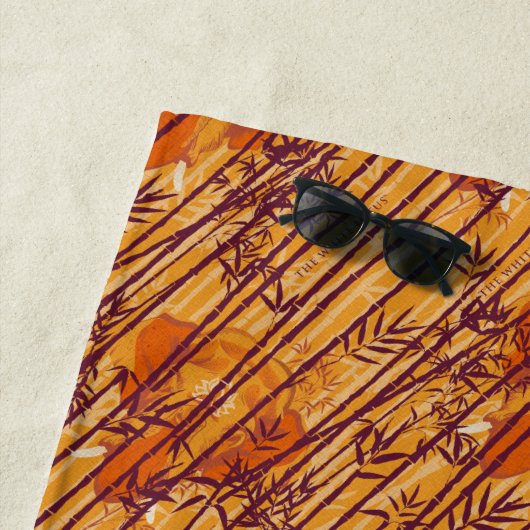 ザホワイトロータスサンセットサファリパターン ビーチタオル (インサイチュ)