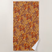 ザホワイトロータスサンセットサファリパターン ビーチタオル (正面)