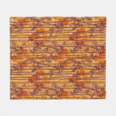 ザホワイトロータスサンセットサファリパターン フリースブランケット (正面(横))