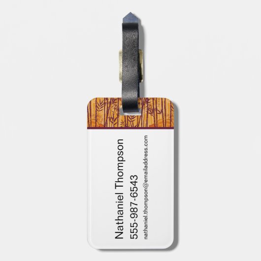 ザホワイトロータスサンセットサファリパターン ラゲッジタグ (裏面縦)