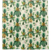 ザホワイトロータスパイナップルパラダイスパターン シャワーカーテン (正面)