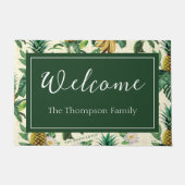 ザホワイトロータスパイナップルパラダイスパターン ドアマット (正面)