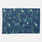 ザホワイトロータスリゲーターラグーンパターン キッチンタオル (横)