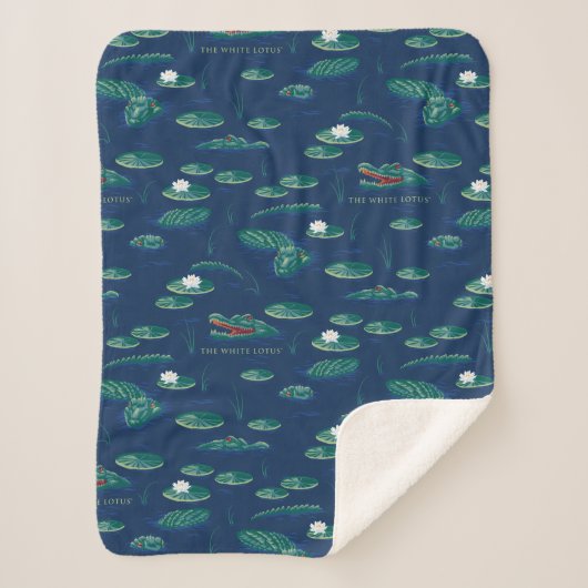 ザホワイトロータスリゲーターラグーンパターン シェルパブランケット (正面)
