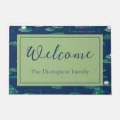 ザホワイトロータスリゲーターラグーンパターン ドアマット (正面)